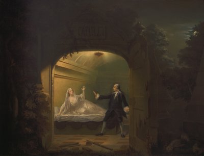 David Garrick and George Anne Bellamy in Romeo and Juliet, Act V, Scene iii by Benjamin Wilson
